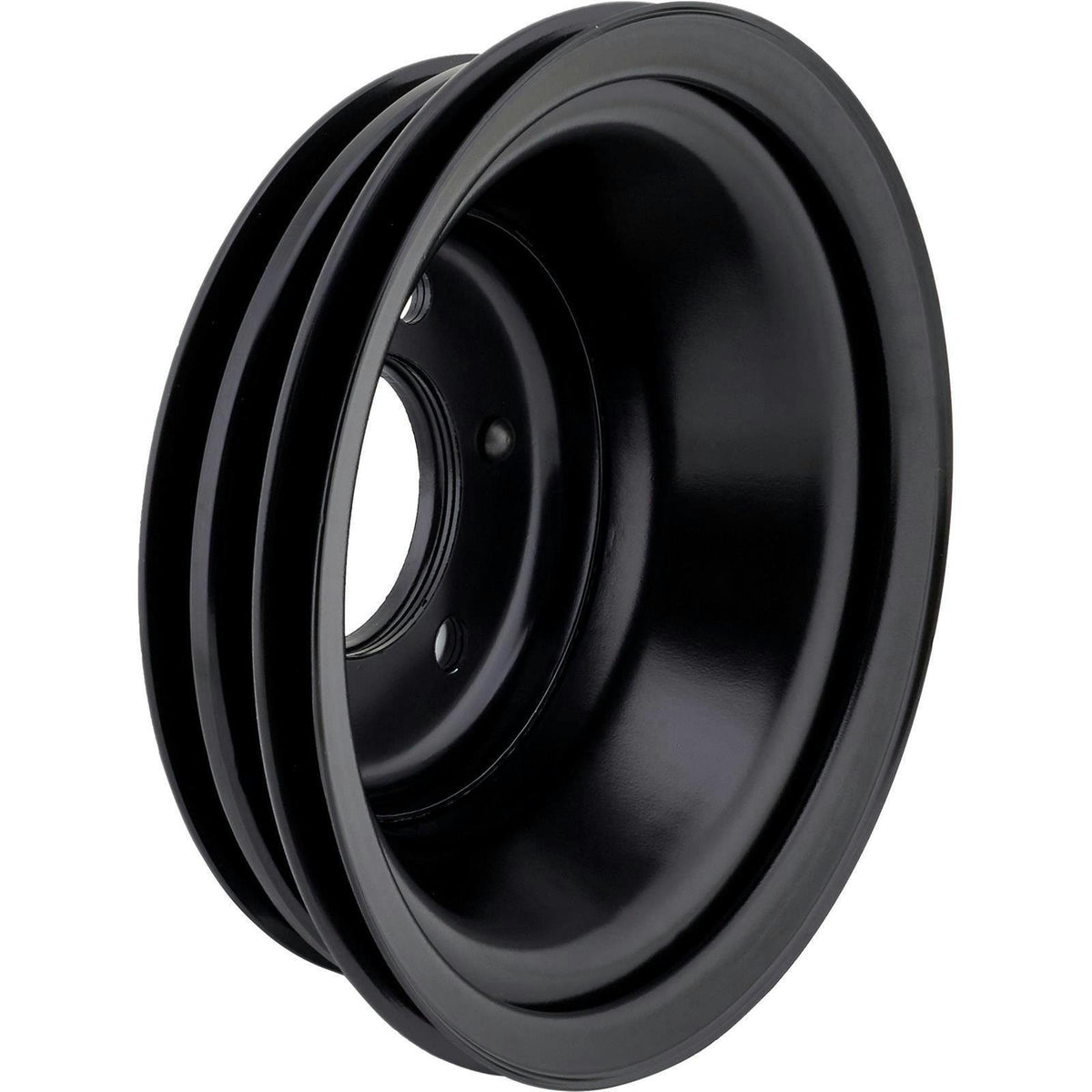 Black Steel Triple Groove Crankshaft Pulley BB 396 & 454 W/ Long Water Pump