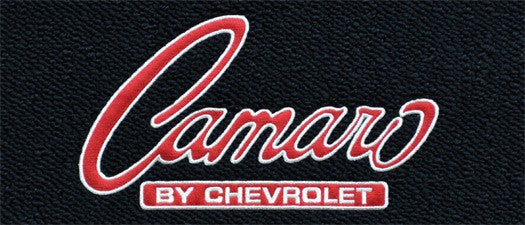 1967-69 Camaro Black Carpet Floor Mat Set with Red & Silver Camaro Logo -ACC