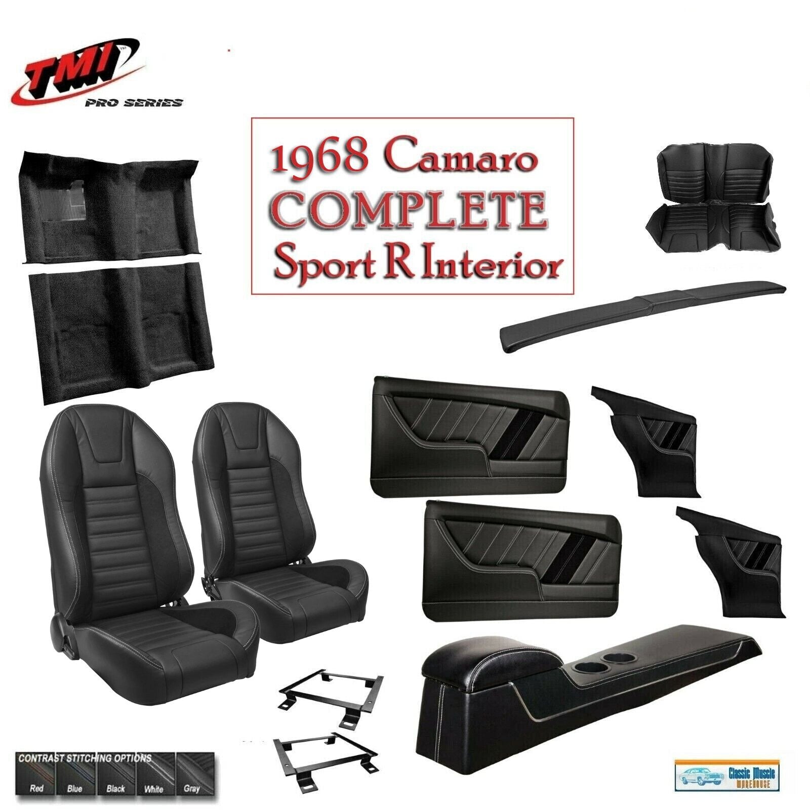 CUSTOM ORDER Complete SPORT R TMI Interior - 1968 Camaro Coupe w/ 53" Rear Seat