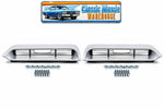 1967-1968 Ford Mustang Hood Turn Signal Housings & Grille Inserts Pair LH RH