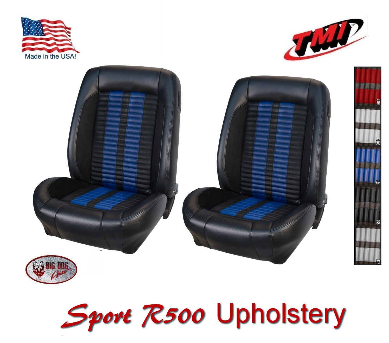 Sport R500 Front Bucket & Rear Seat Upholstery 1968-69 Mustang Coupe