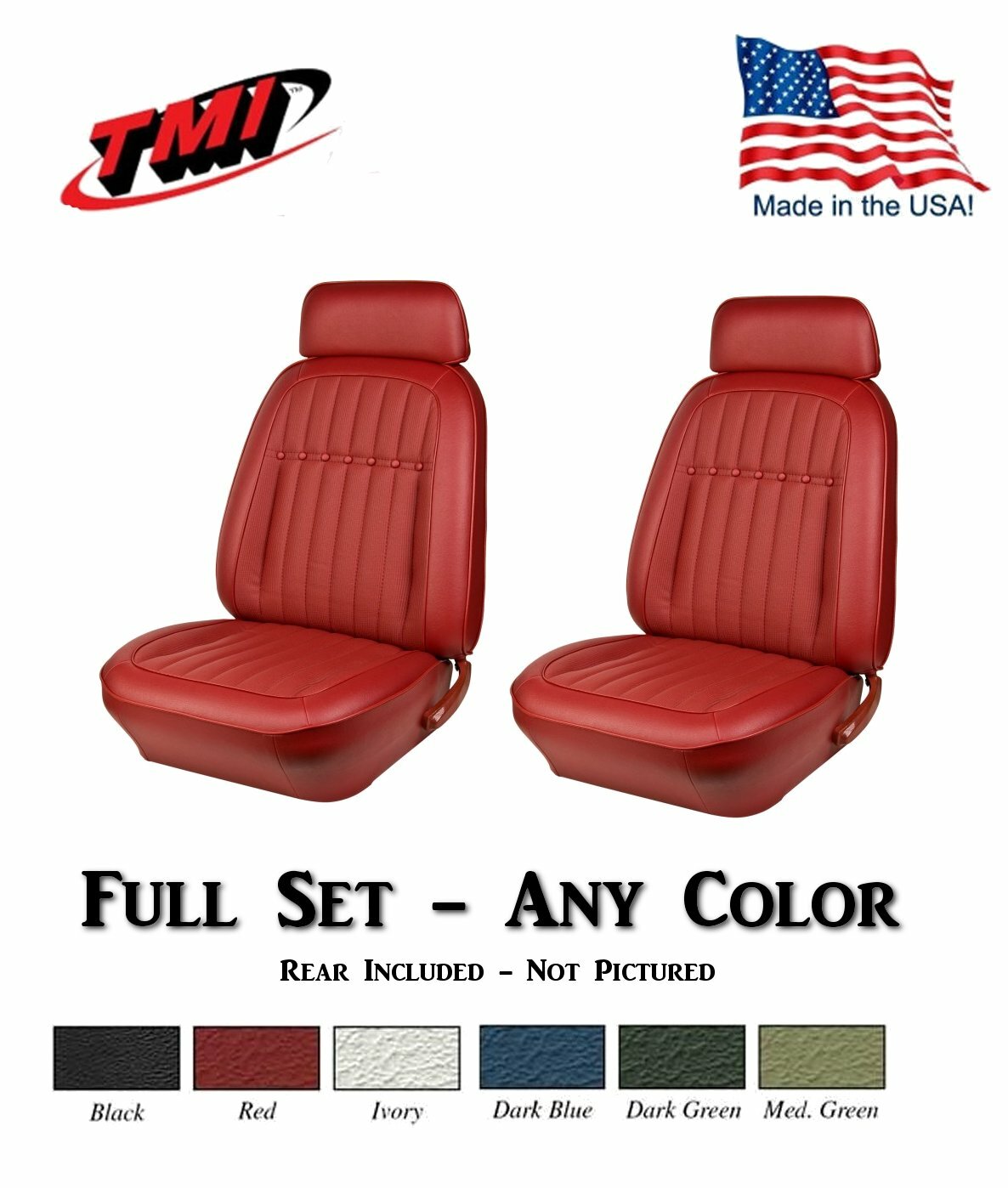 1969 Camaro Convertible Front/Rear DELUXE Seat Upholstery Any Color 