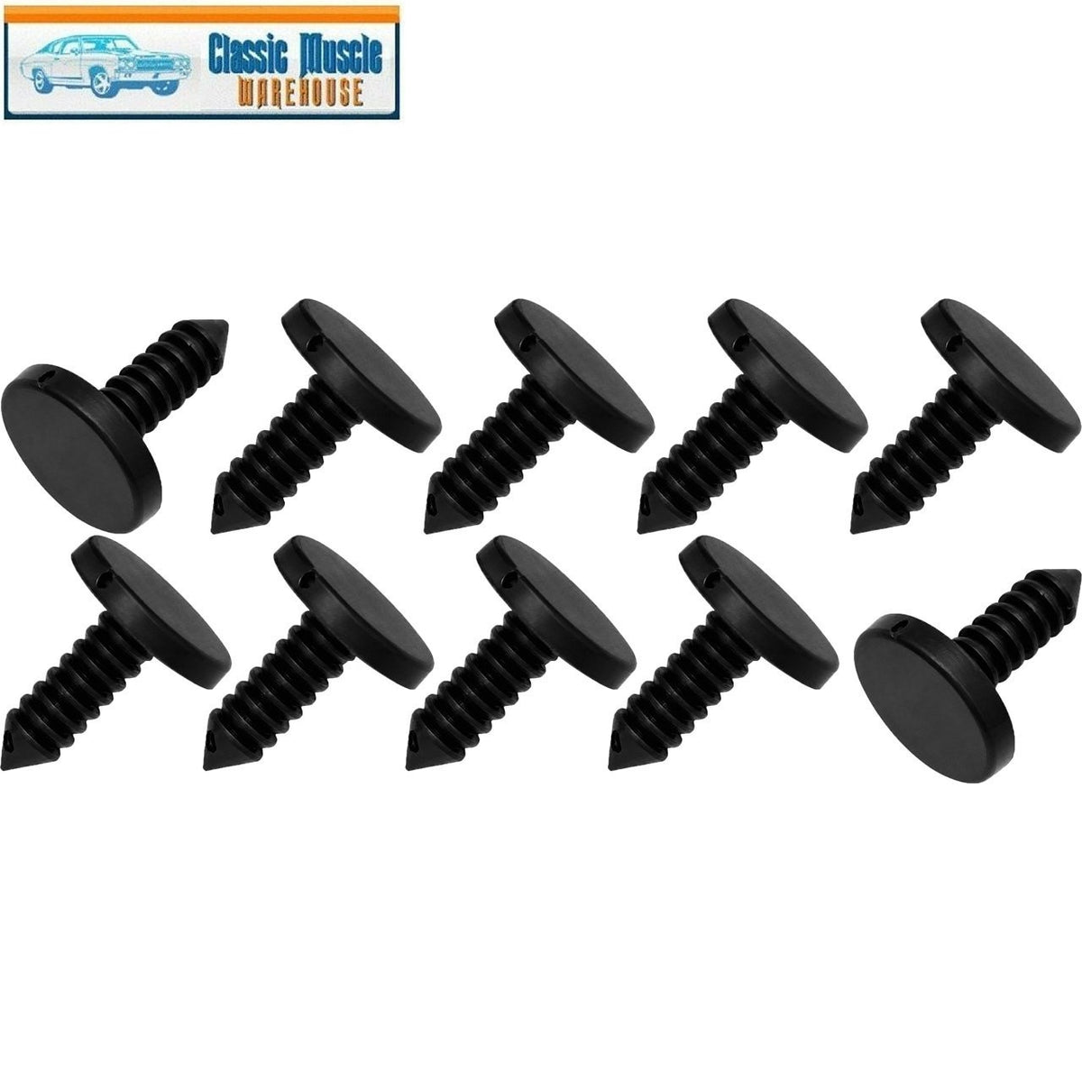 GM Replacement Weatherstrip Black Nylon Retaining Clip; Push-In Style - 10 Pc
