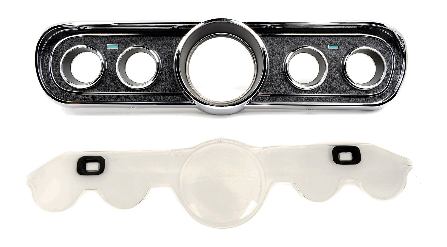 1966 Mustang Black  Instrument Bezel + New Lens Set