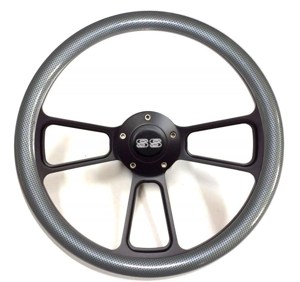 1966 Chevelle, El Camino Carbon Fiber Steering Wheel + Boss Kit + SS Billet Horn