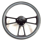 1969 - 1994 Camaro Carbon Fiber Steering Wheel Black Powder Coated Full Kit
