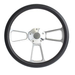 Hot Rod Street Rod Rat Rod Truck  -- Black & Billet Steering Wheel & Horn
