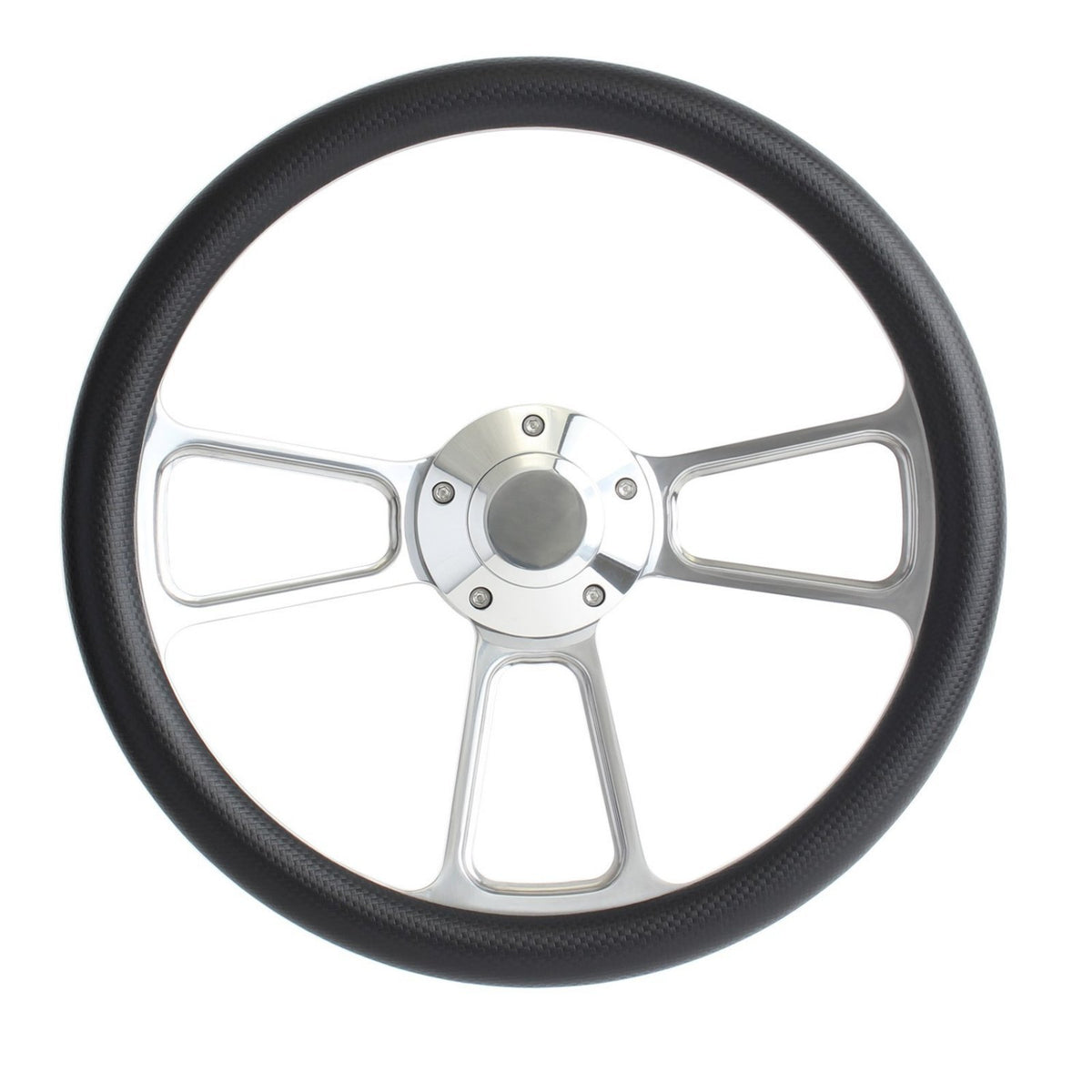 Hot Rod Street Rod Rat Rod Truck  -- Black & Billet Steering Wheel & Horn