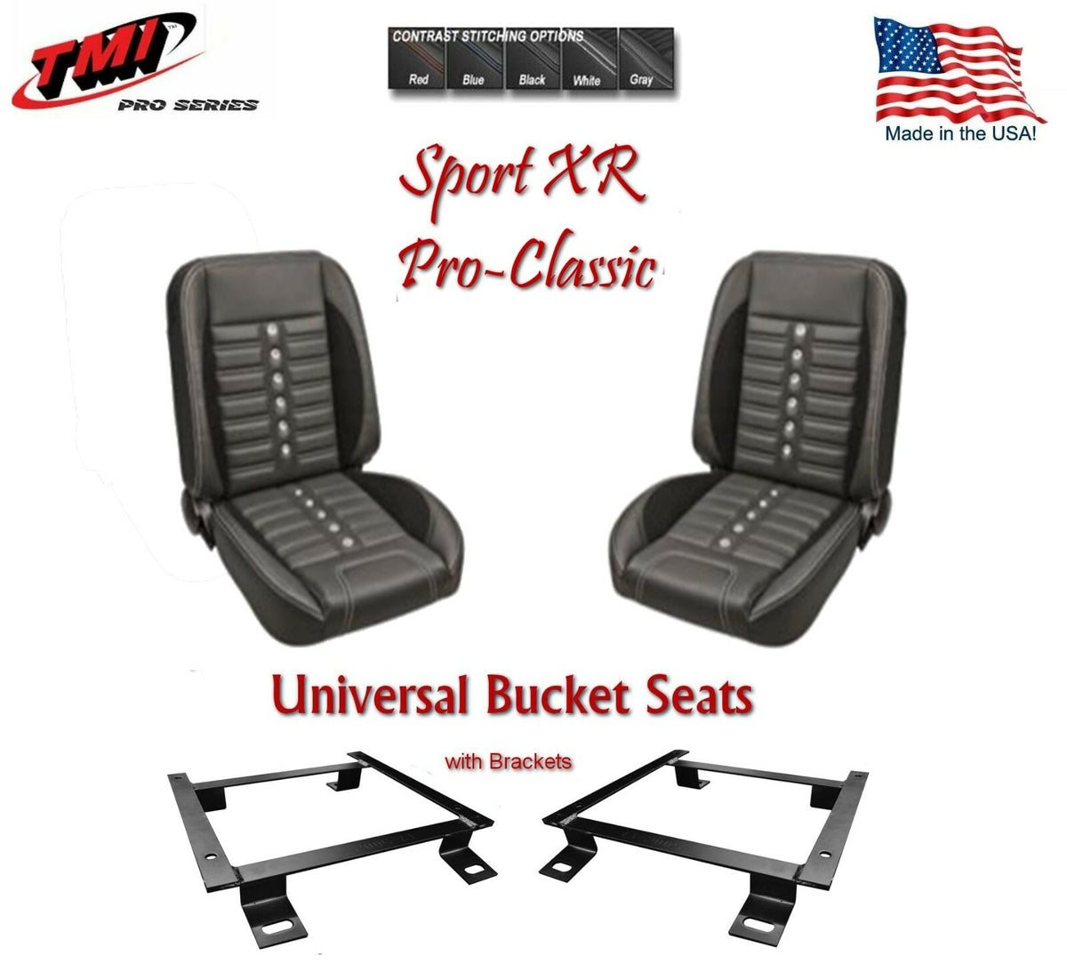 Sport "XR" Pro Classic - Complete Universal Bucket Seat Set with Brackets