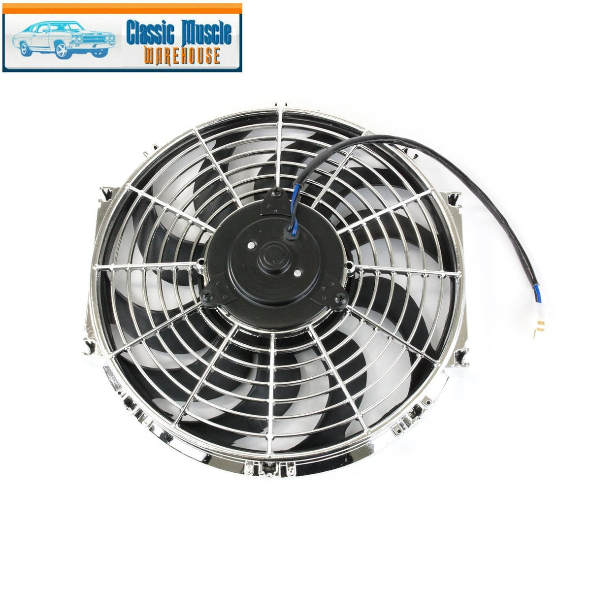 12" High-Performance S-Blade Universal Chrome Cooling Fan - Racing & Street