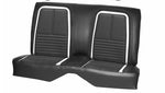 1967 Camaro Coupe Deluxe Rear Seat Upholstery Black w/White Stripe, 48" Folding