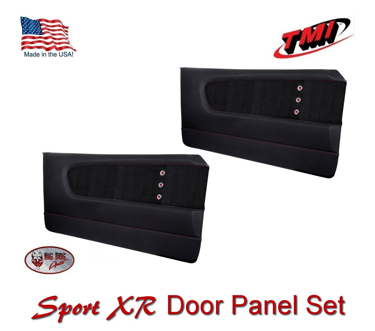 1964 - 66 Mustang Sport XR Molded Door Panel Set - Custom Made by TMI in the US