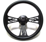 1955 -1956 Chevy Bel Air Black Flame Wheel, Adapter, Horn Full Install Kit!