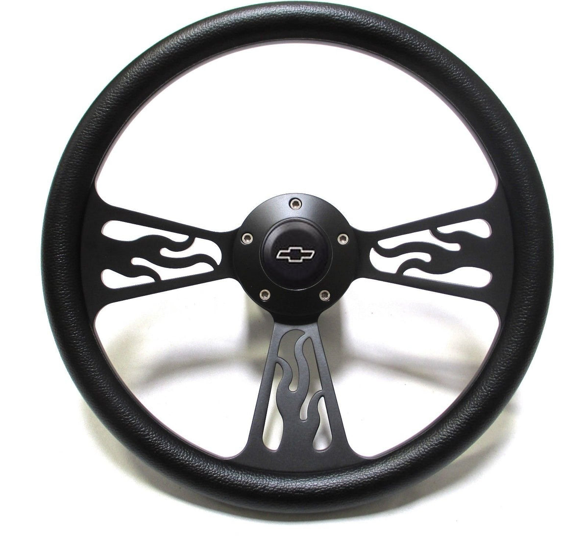 1955 -1956 Chevy Bel Air Black Flame Wheel, Adapter, Horn Full Install Kit!