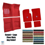 Custom Carpet & Matching Floor Mat Set with Running Pony 1965-68 Mustang Coupe
