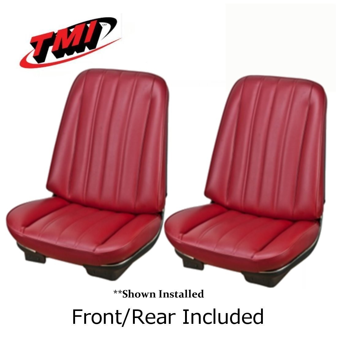 1966 Chevelle Coupe Red Bucket Seat & Rear Bench Upholstery by TMI