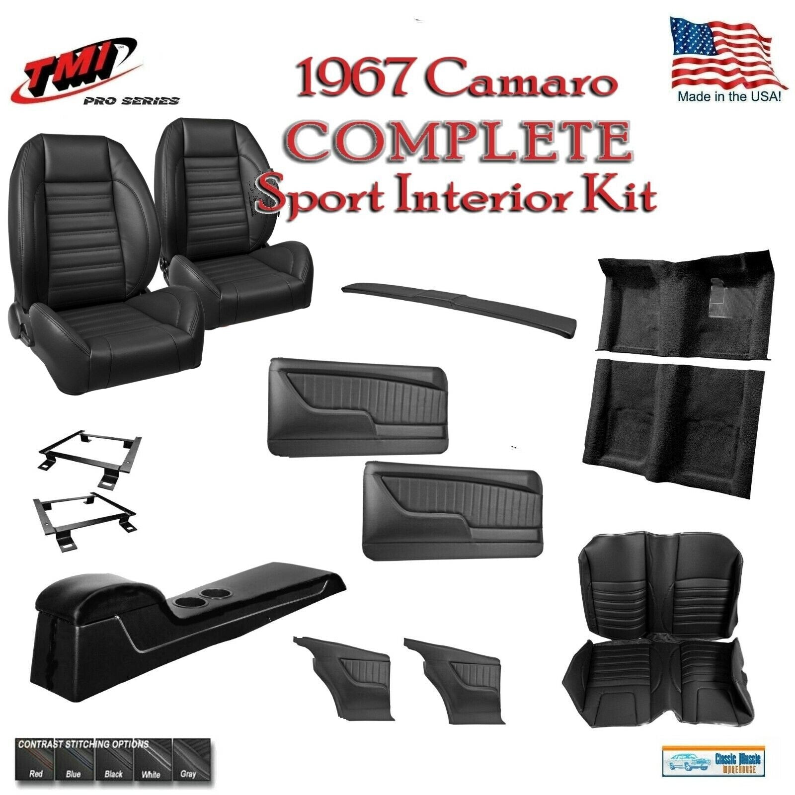 CUSTOM ORDER Complete Sport TMI Interior for 1967 Camaro Coupe w/53" Rear Seat