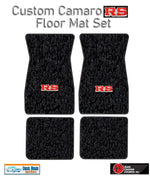 1970-73 Camaro Black Carpet Floor Mat Set w/Red & Silver RS Logo -ACC Made in US