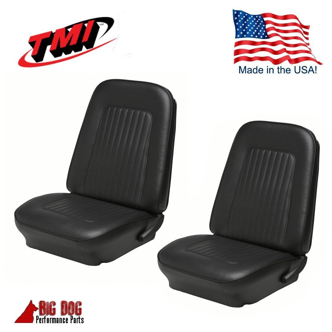 1967 & 1968 Camaro Convertible Front & Rear Black Seat Upholstery 