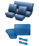 1958 - 64 VW Bug OEM Classic Seat Upholstery and Door Panel Set - Water Blue