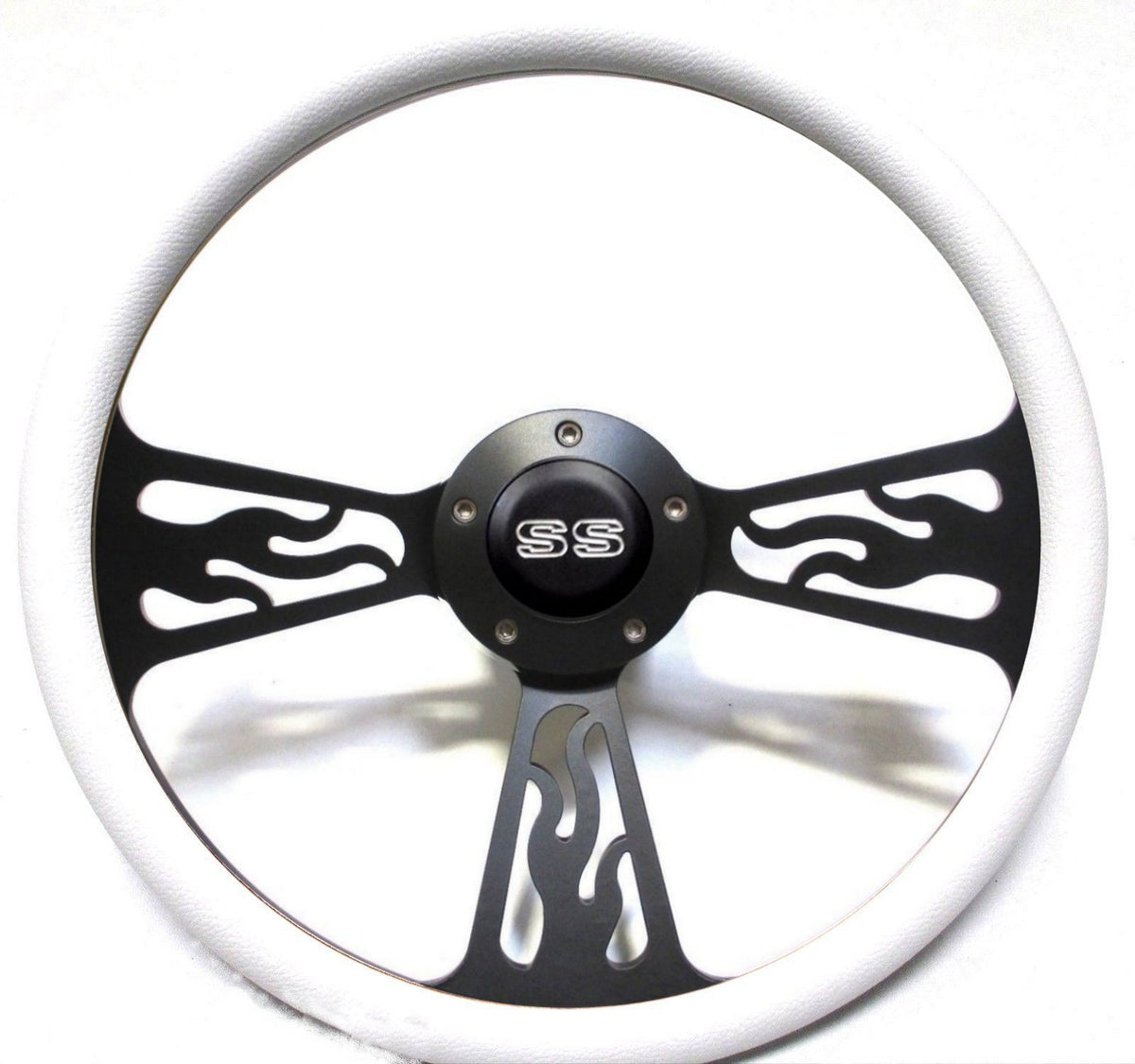 1967 Camaro 14" Billet Black Flamed Style Wheel with Chevy SS Horn & Adapter