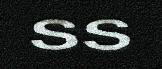 1974-81 Camaro Black Carpet Floor Mat Set with Silver SS Logo -ACC, Made in US