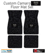 1970-73 Camaro Black Carpet Floor Mat Set with Silver SS 396 Camaro Logo -ACC
