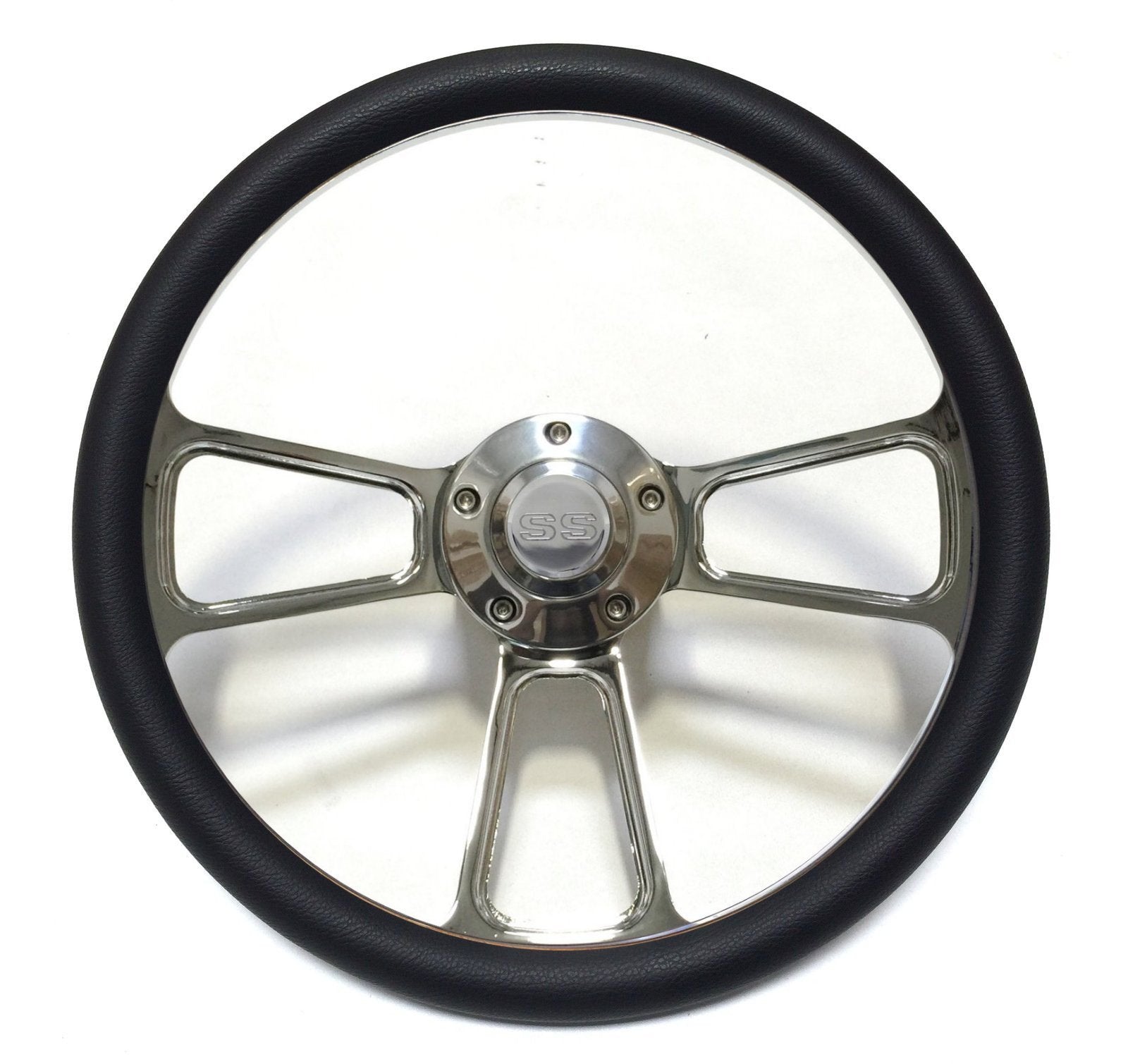 1967 - 1968 SS Chevelle 14" Billet & Black Steering Wheel + Install Kit, Horn