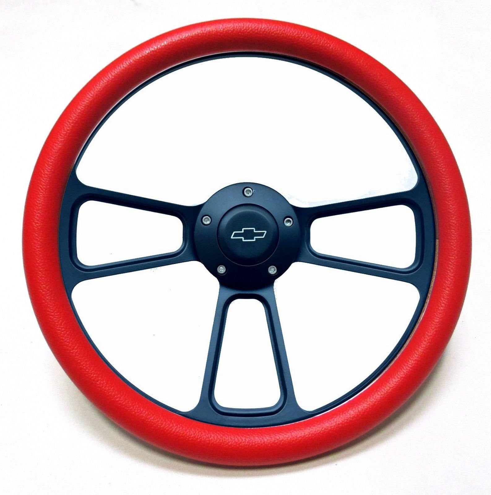 1974 - 1994 Chevy C/K Series Pick-Up Truck Black/Red Steering Wheel +  Adapter