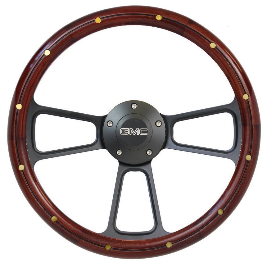 1970 -1973 GMC Truck, Suburban, Jimmy Mahogany Steering Wheel + Adapter Kit