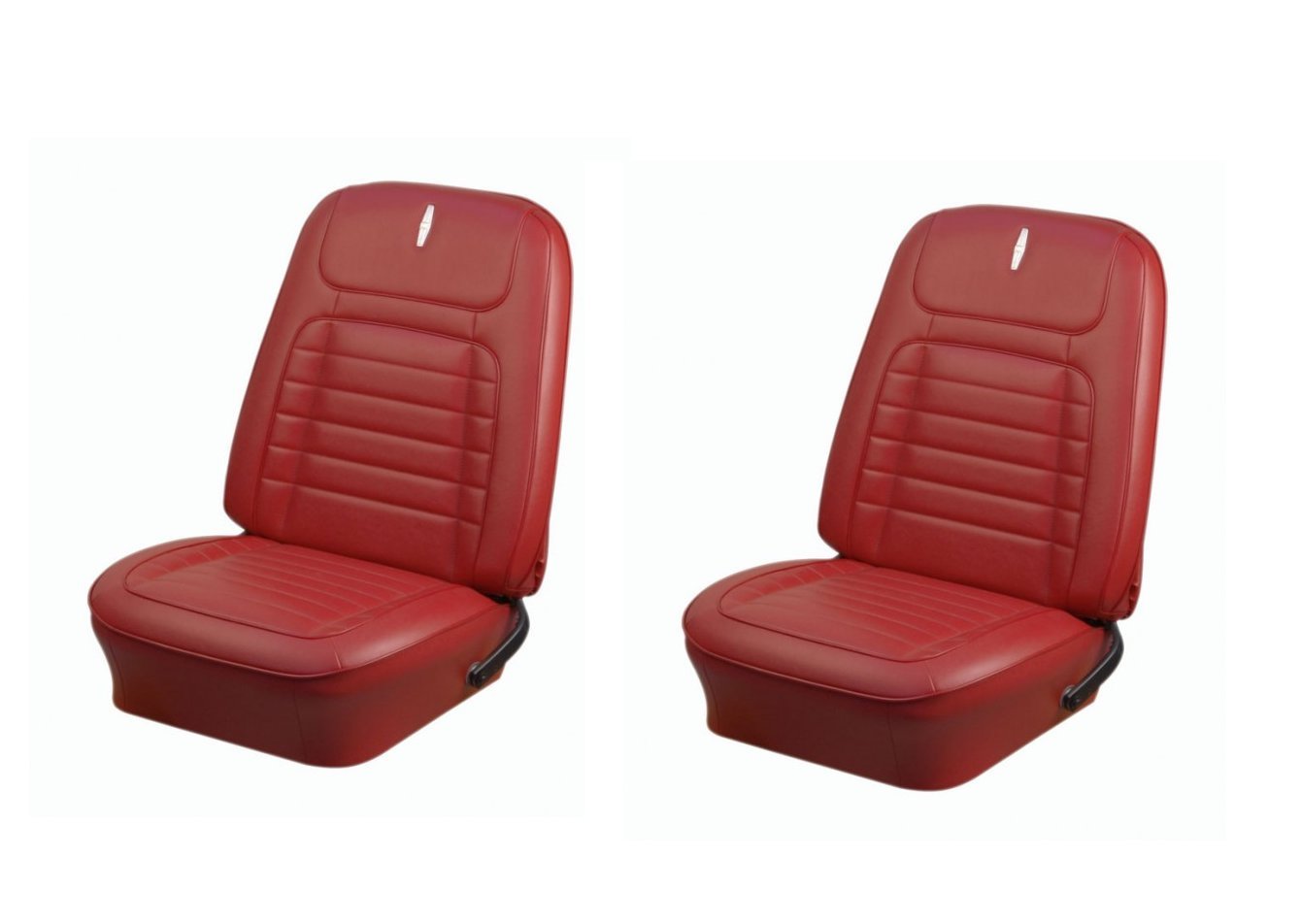 1968 Camaro Coupe Front/Rear DELUXE Red Seat Upholstery - Non-Folding Rear Seat
