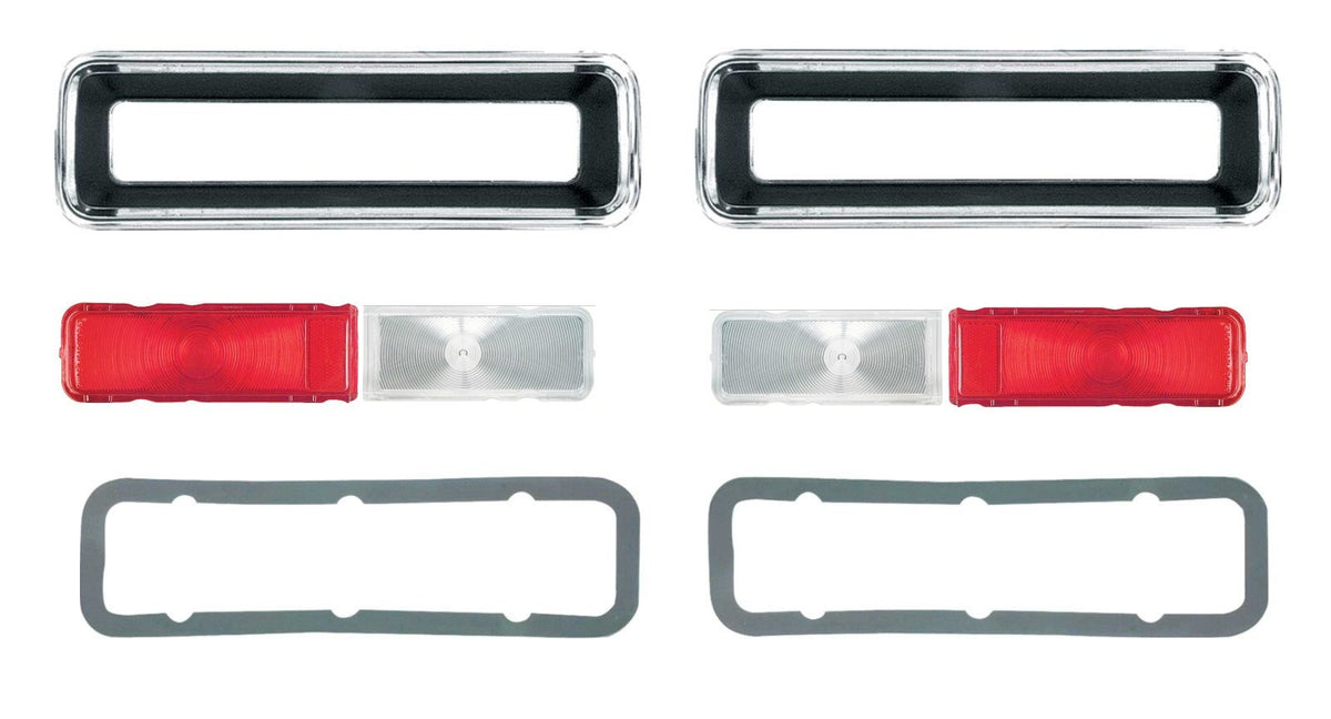 1967 Camaro STD Replacement Tail Light Kit, Bezels, Lens & Nuts Right & Left