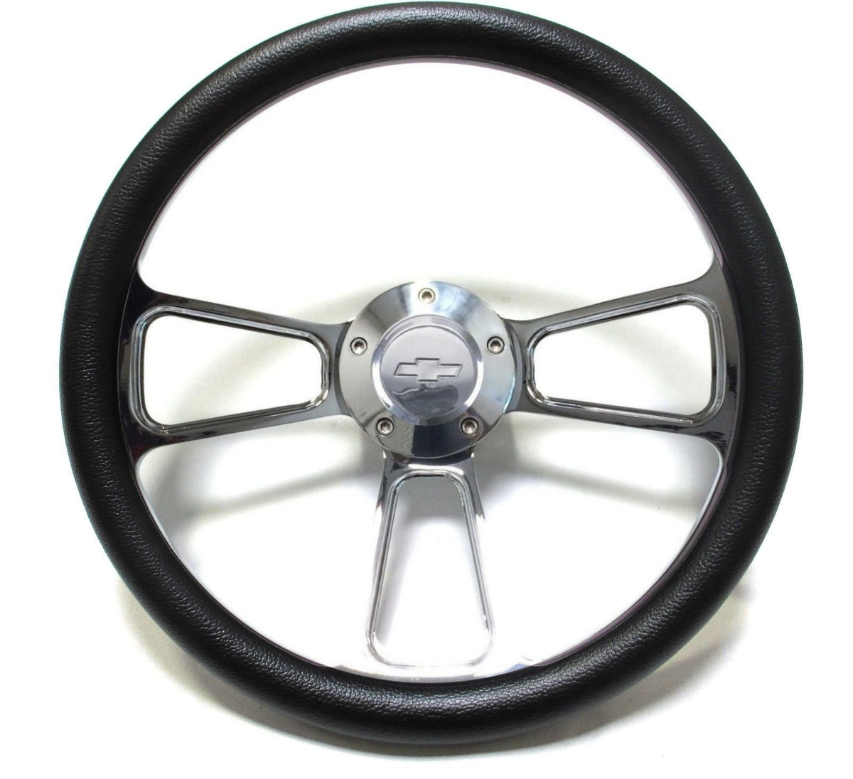 Chevy C/K Series Pick-Up Truck Black & Billet Steering Wheel Set fits 1974 - 94