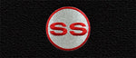 1970-73 Camaro Black Carpet Floor Mat Set w/ Red & Silver Circle SS Logo -ACC