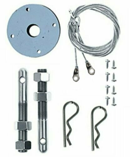 Hair Pin Style Hood Pin Kit with Lanyard - Stainless Steel -- Ford, Chevy, Mopar