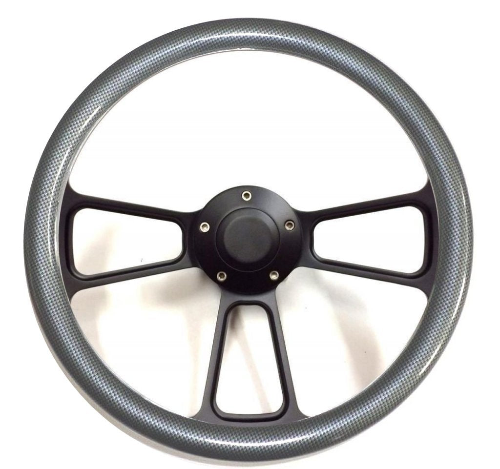 Dodge Challenger Charger Carbon Fiber Steering Wheel Blk Pwdr Coat Full Kit