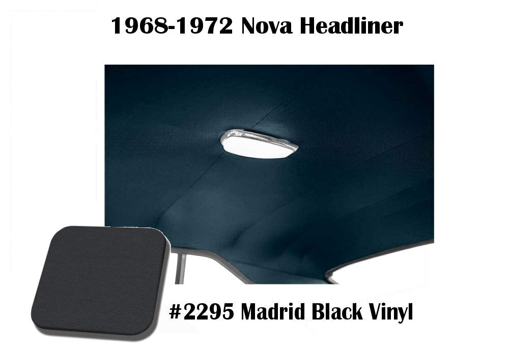Black Vinyl Headliner for  1968 - 1972 Nova Coupe  - Made by TMI Products