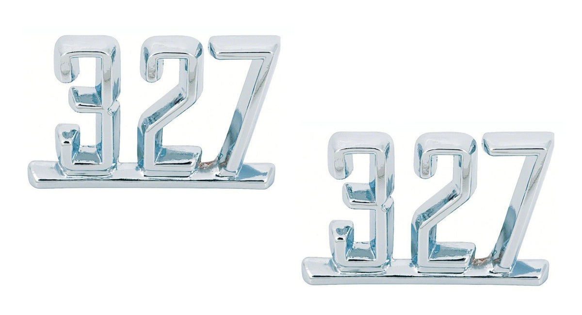 Chevrolet 327 Emblem Set. for Camaro, Chevelle, El Camino, Impala, Nova *PAIR*