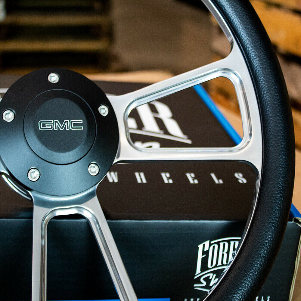 Steering Wheel Kit Black Vinyl & Polished Billet 1995-02 GMC Trucks