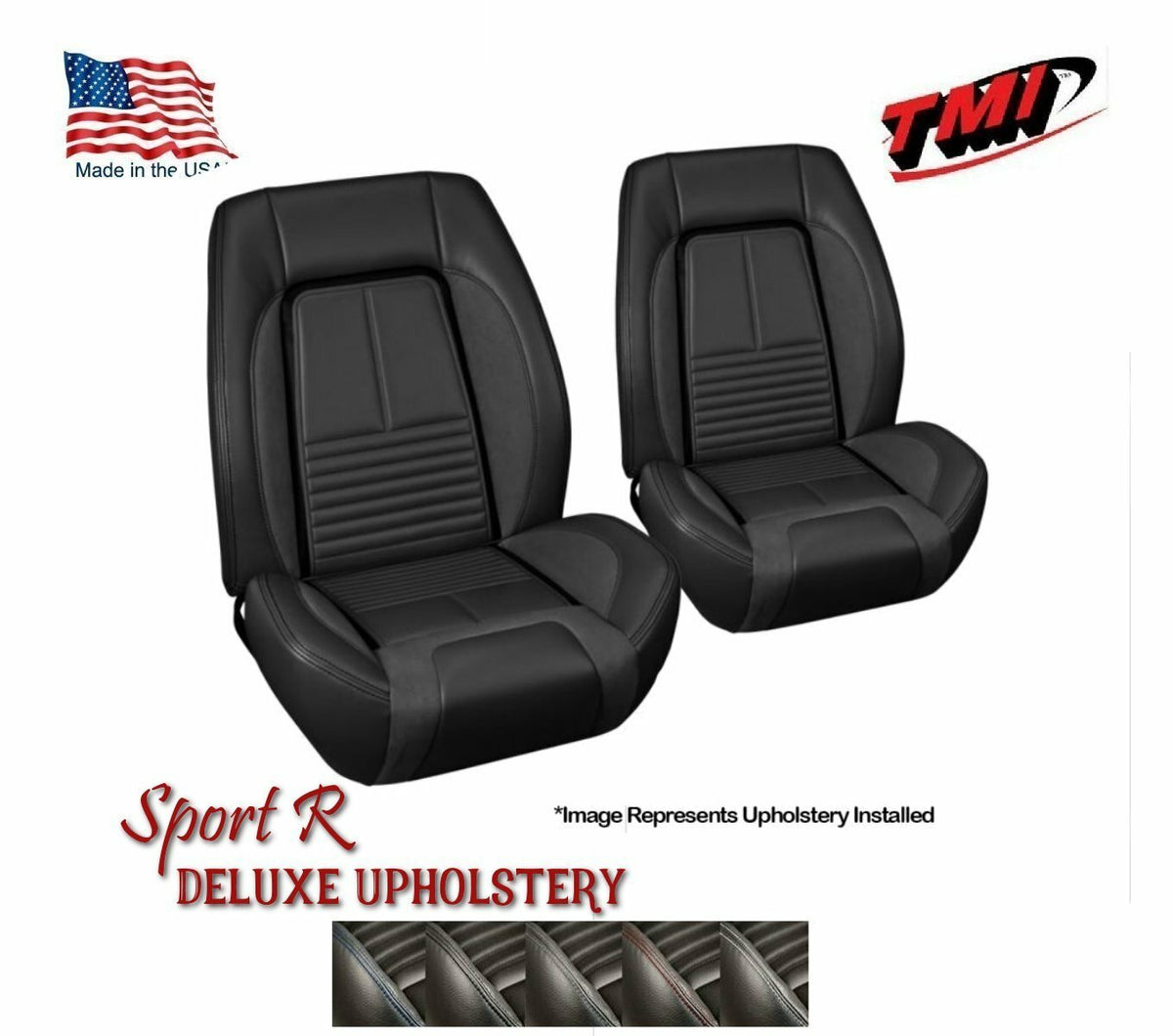 Sport R Deluxe Front and Rear Upholstery for 1967 Camaro Coupe, Non-Fold Rear