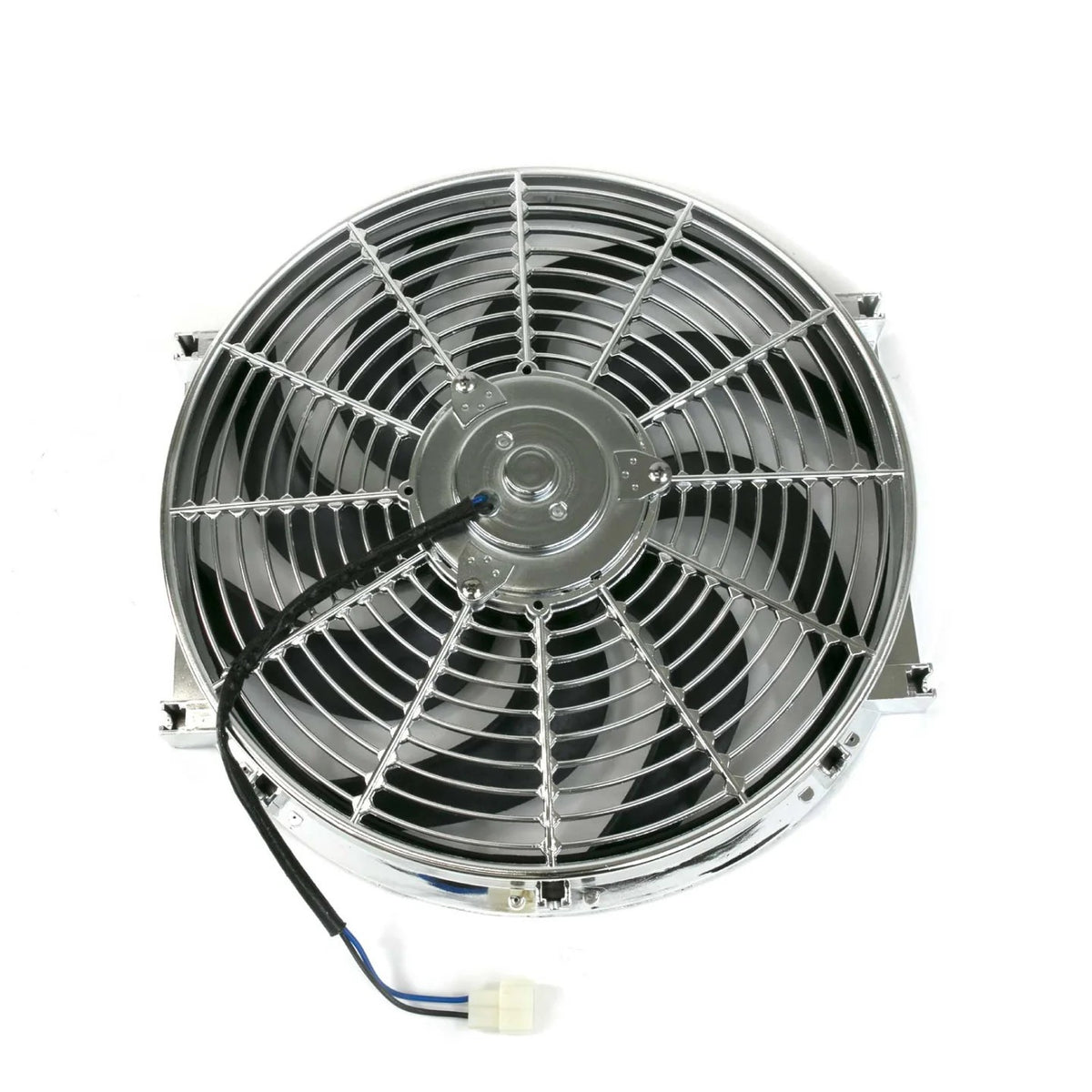14" High-Performance S-Blade Universal Chrome Cooling Fan - Racing & Street