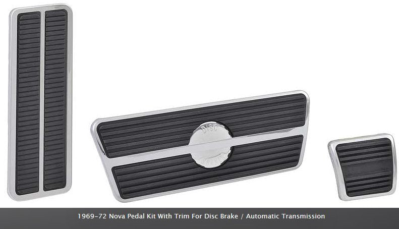 1969 - 72 Chevy Nova Replacement Pedal Kit with Trim, for Disc Brake & Auto Tran