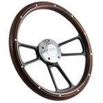 Custom Steering Wheel Kit Black & Mahogany Wood 1995-2002 GMC Full Size Trucks 