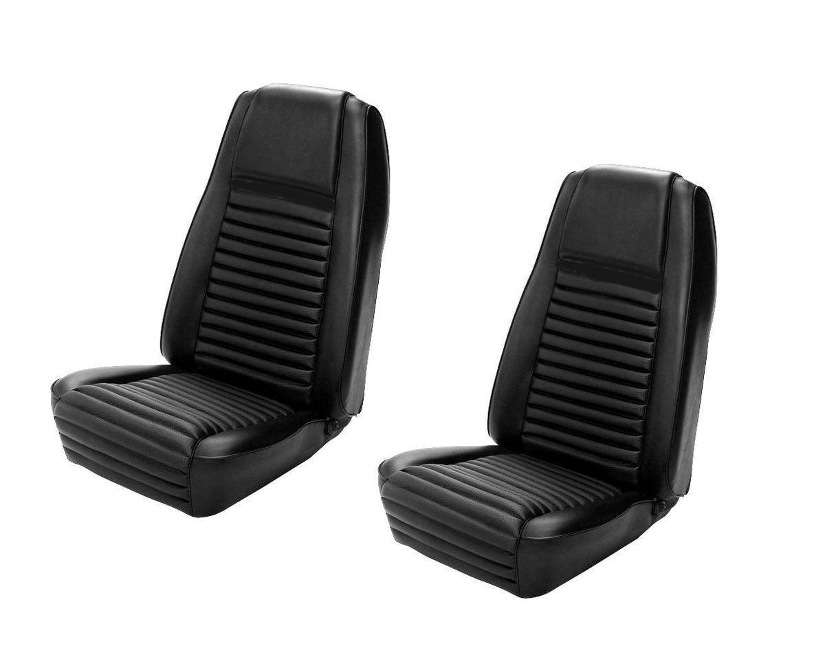1970 Mach I Highback Seat Cover Upholstery Set - Front & Rear - Black