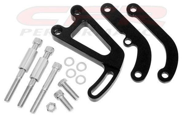 Black Power Steering Bracket Set  Chevy, GM Small Block 1963 -1987 - SHIPS FREE!