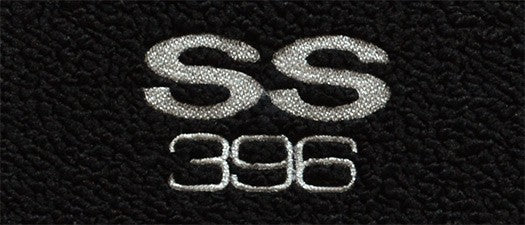 1970-73 Camaro Black Carpet Floor Mat Set with Silver SS 396 Camaro Logo -ACC