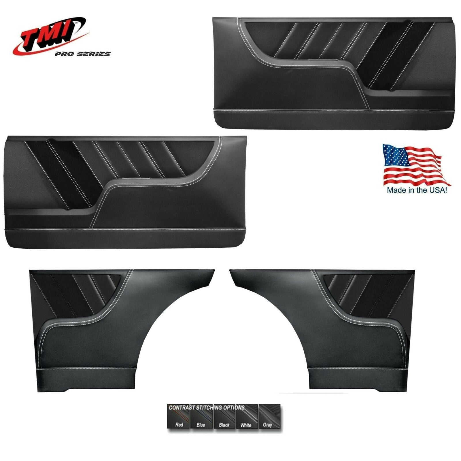 Sport R Molded Door & Quarter Panel Set - Black - for 1967 Chevy II by TMI