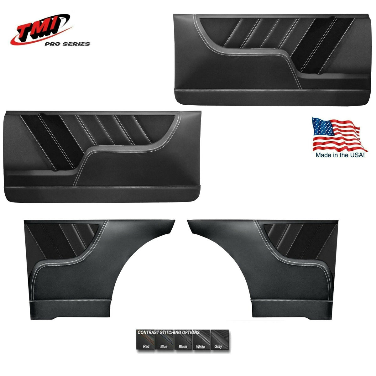 Sport R Molded Door & Quarter Panel Set - Black - for 1967 Chevy II by TMI