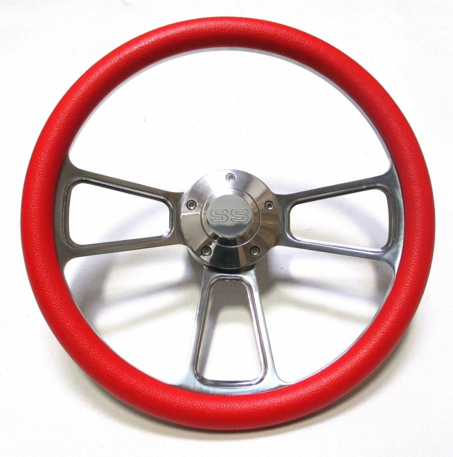 1964 -1965 Chevy Chevelle, El Camino Red Steering Wheel w/SS Horn and Boss Kit