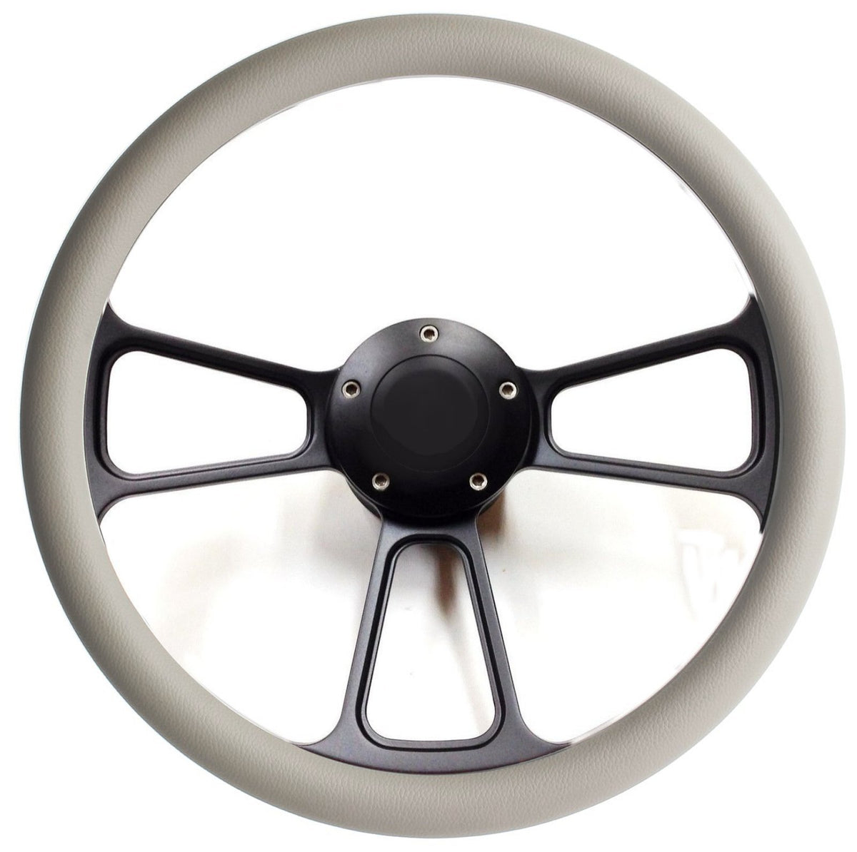 Hot Rod Street Rod Rat Rod Truck Steering Wheel Gray and Black PBK Billet 